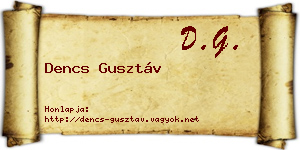 Dencs Gusztáv névjegykártya