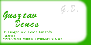 gusztav dencs business card