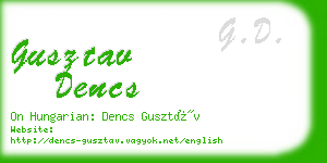 gusztav dencs business card